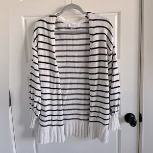 Workshop Black & White stripe cardigan sweater